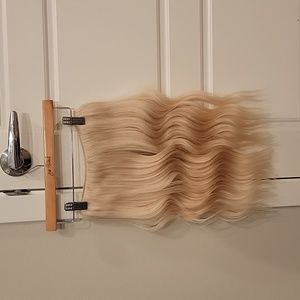 Glam Seamless Platinum Ash Blonde Halo 16 inch Hair Extension